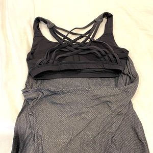 Lululemon Free to Be Wild Tank with built in bra, grey size 6